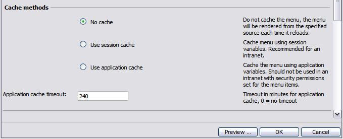 AS component cache settings
